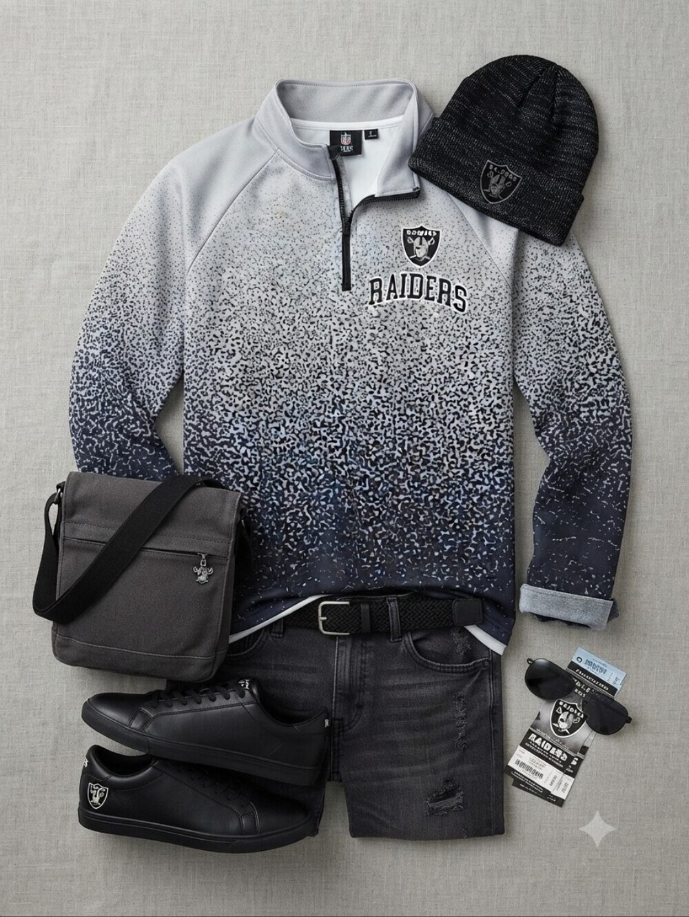 NFL Team Apparel Raiders Pull Over Sweater